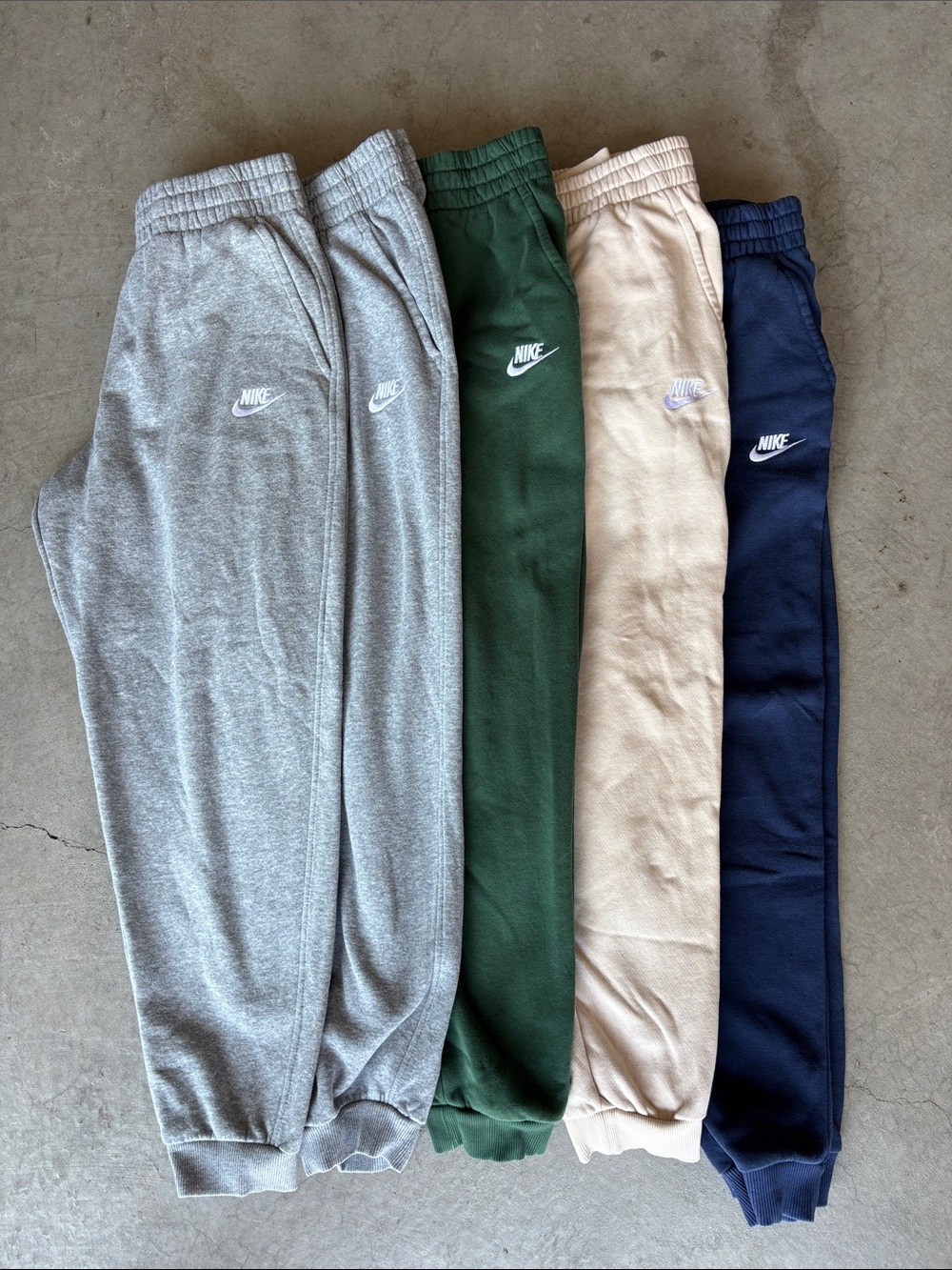 Nike Youth XL Sweatpants Joggers 5 Pair Lot Gray Green Cream Navy Y2K